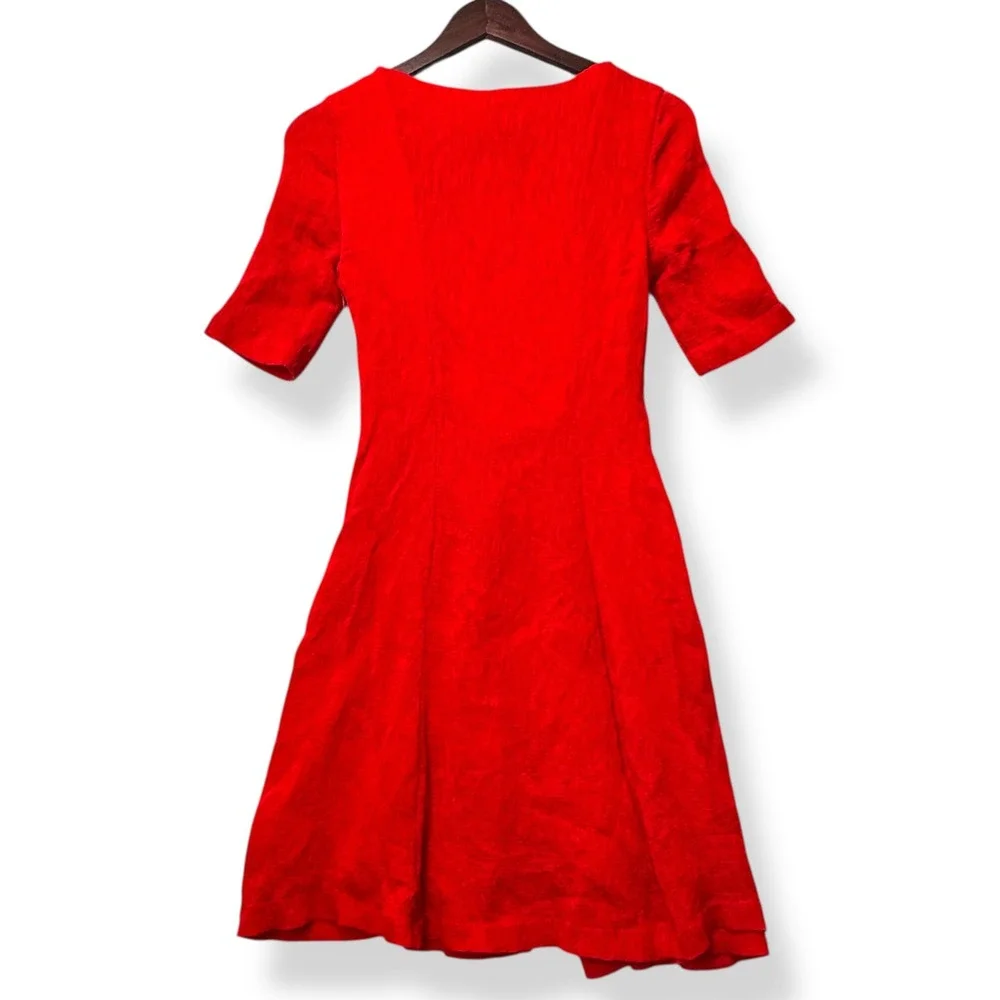 Maeve by Anthropologie Juliet Corset‎ Red Fit Flare Dress 6 Cottagecore Romantic